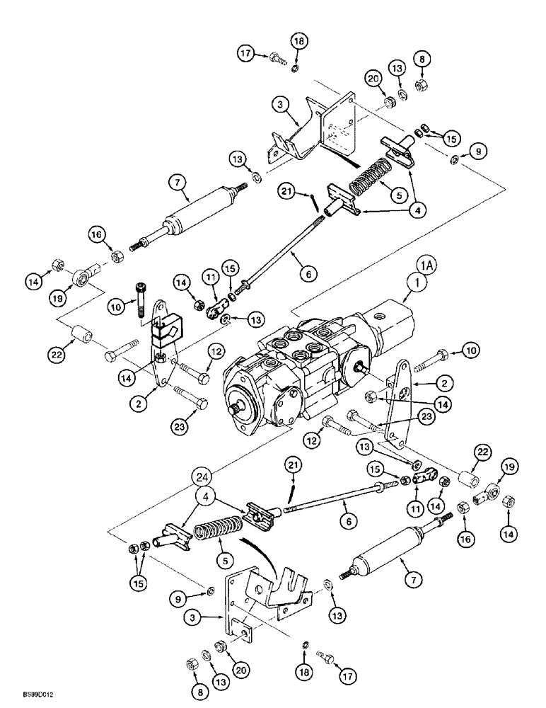 Схема запчастей Case IH 1838 - (6-08) - TANDEM PUMP LINKAGE (06) - POWER TRAIN
