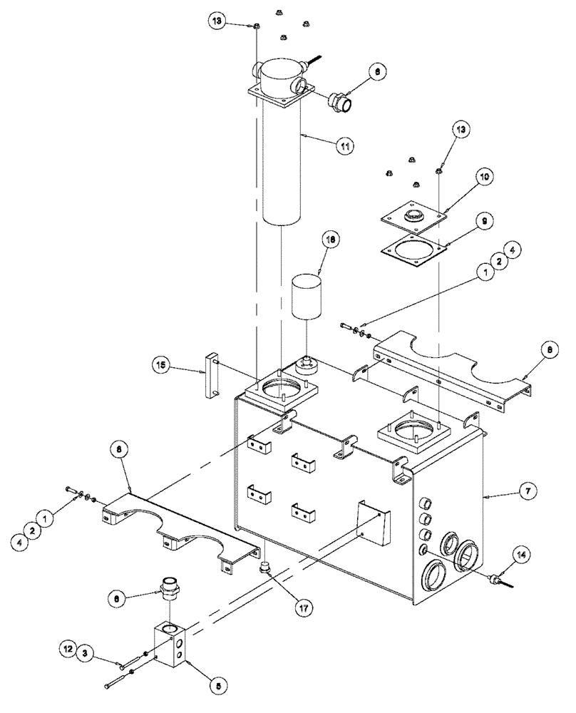 Схема запчастей Case IH 4375 - (06-003) - HYDRAULIC TANK GROUP (07) - HYDRAULICS