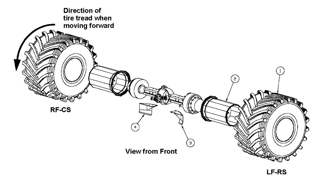 Схема запчастей Case IH 4375 - (05-003[02]) - REAR TIRE GROUP - 73", FIRESTONE, 16 PLY ASSY,WHEEL/TIRE RR-CS Tires