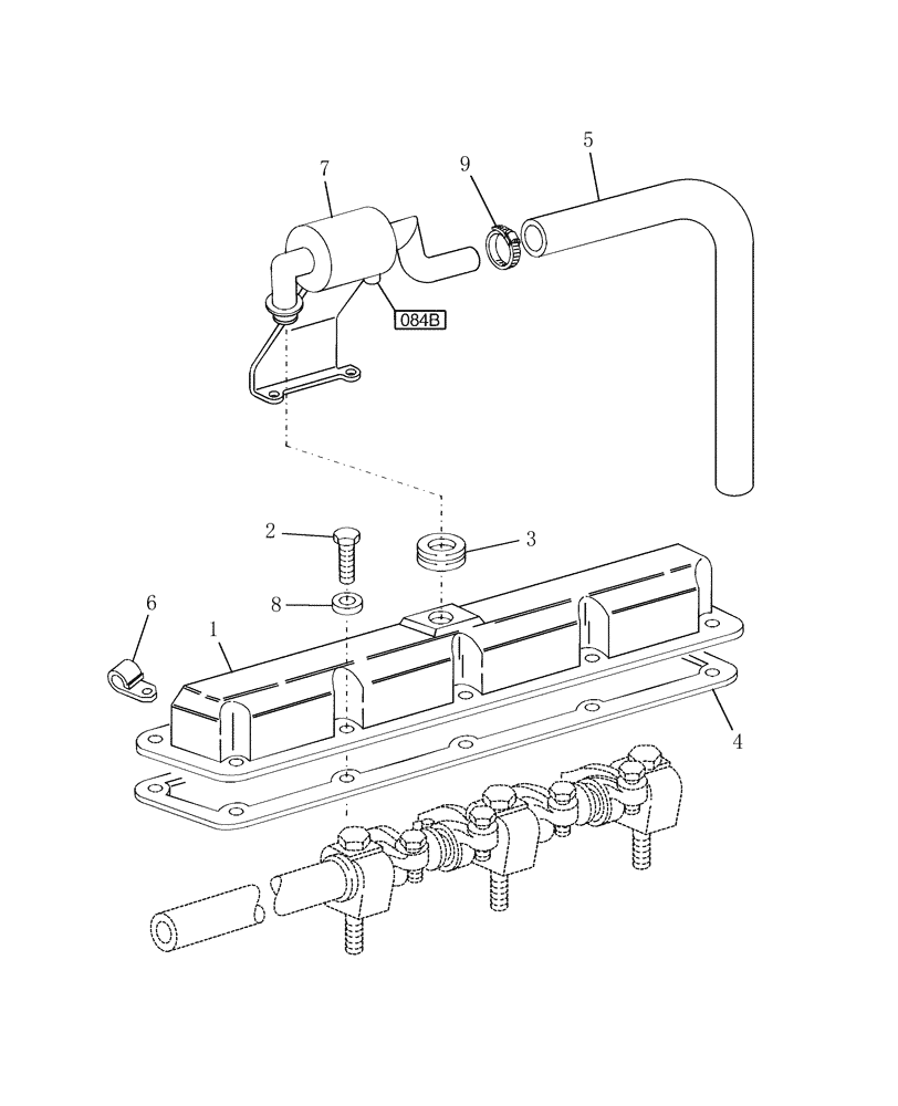 Схема запчастей Case IH WDX901 - (084A) - VALVE COVER & BREATHER (10) - ENGINE