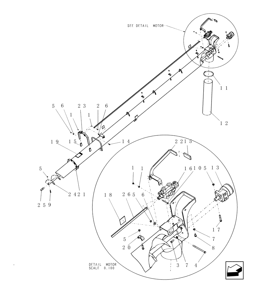Схема запчастей Case IH ADX2180 - (L.40.D[03]) - AUGER TUBE ASSEMBLY (BSN CBJ0005300) L - Field Processing