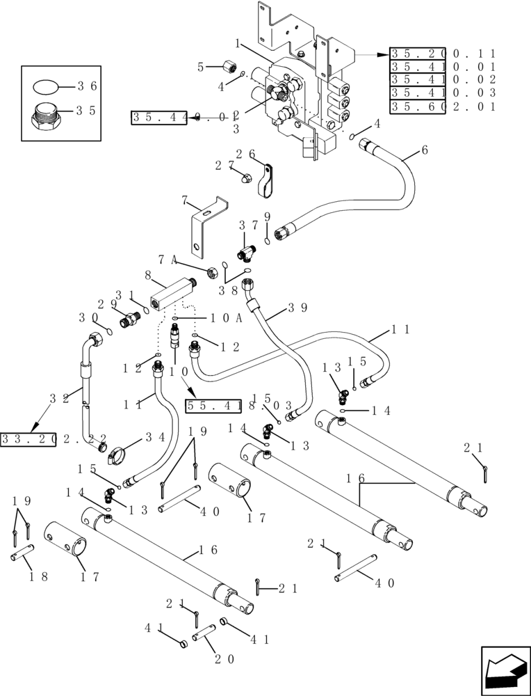 Схема запчастей Case IH 2577 - (35.162.01) - HYDRAULICS - HEADER LIFT (35) - HYDRAULIC SYSTEMS