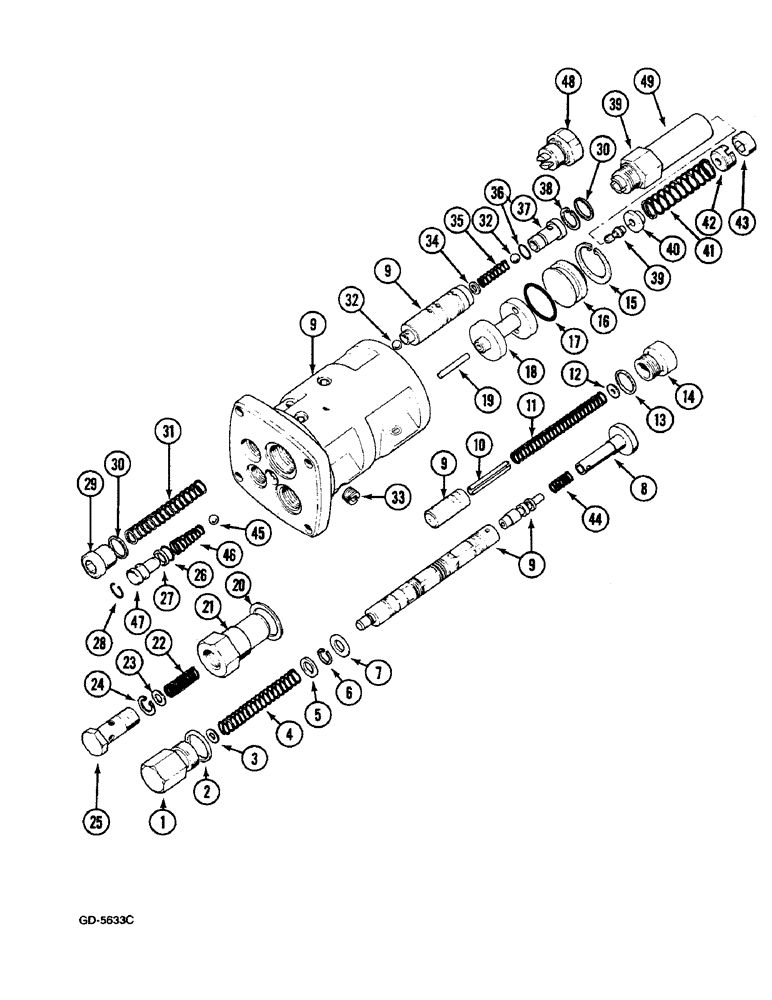 Схема запчастей Case IH 433 - (8-520) - DRAFT CONTROL VALVE (08) - HYDRAULICS