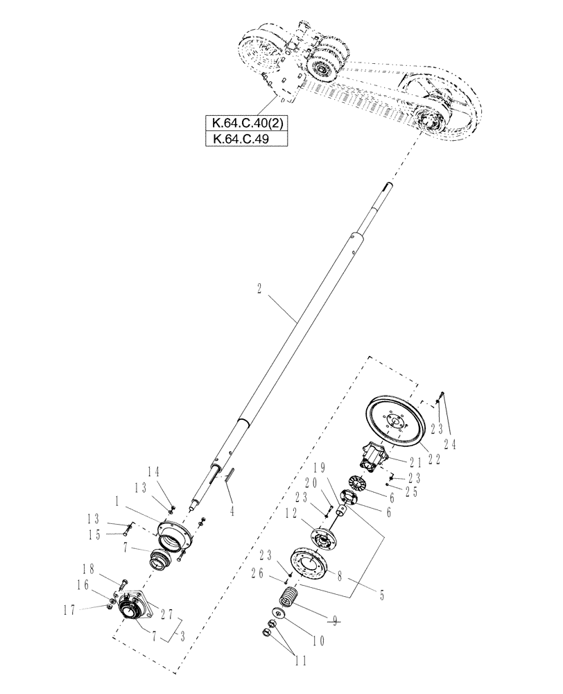 Схема запчастей Case IH AFX8010 - (K.64.C.40[1]) - STRAWCHOPPER DRIVE K - Crop Processing