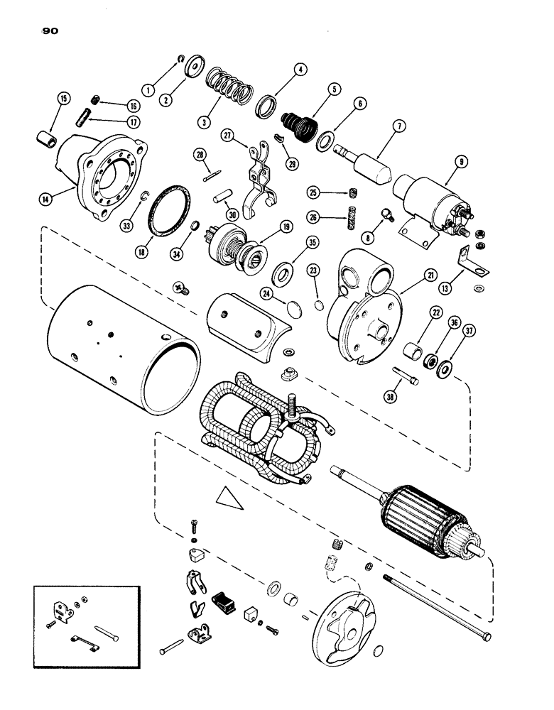 Схема запчастей Case IH 770 - (090) - A59670 STARTER, (267B) DIESEL ENGINE (04) - ELECTRICAL SYSTEMS