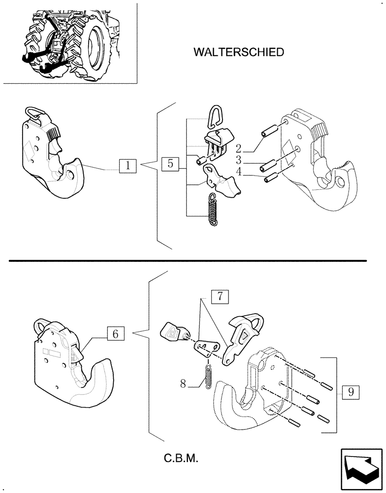 Схема запчастей Case IH MXM120 - (1.89.6/ A) - END ASSEMBLY BREAKDOWN (P/N 5176738 & 5189332) (09) - IMPLEMENT LIFT
