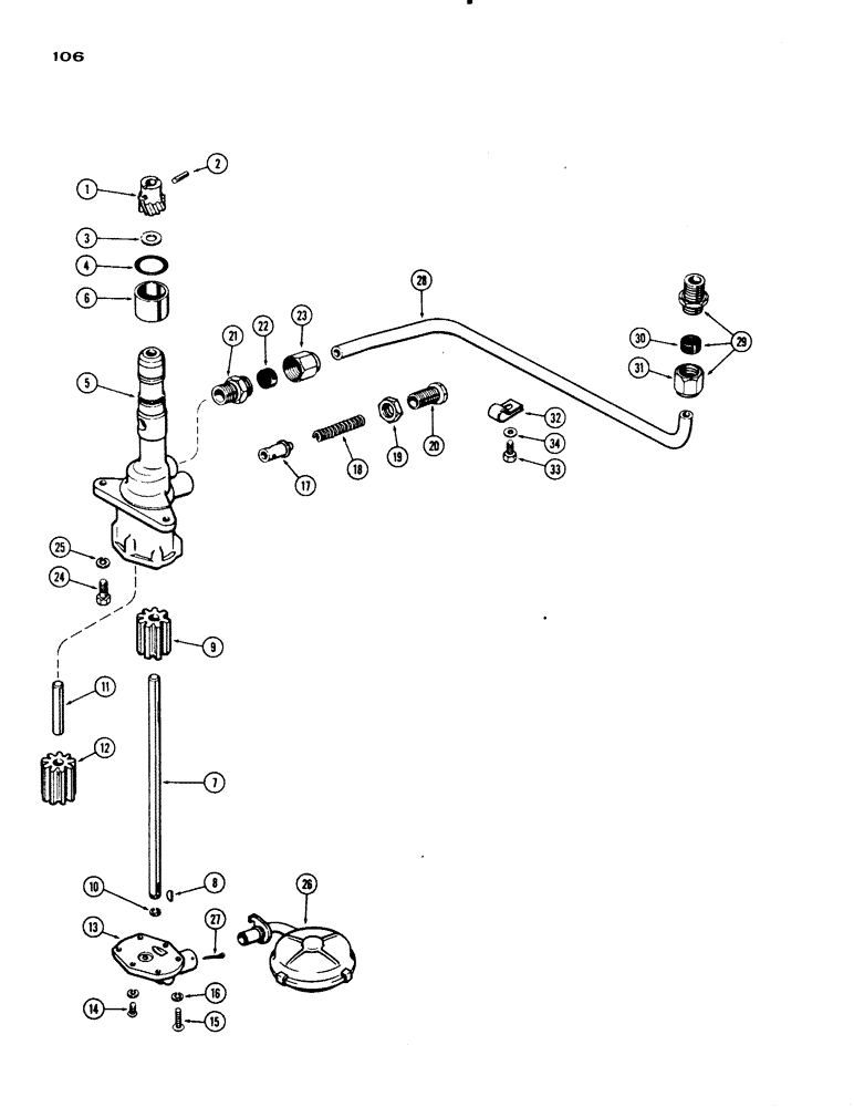 Схема запчастей Case IH 830-SERIES - (106) - OIL PUMP, 251 AND 284 SPARK IGNITION ENGINES (02) - ENGINE