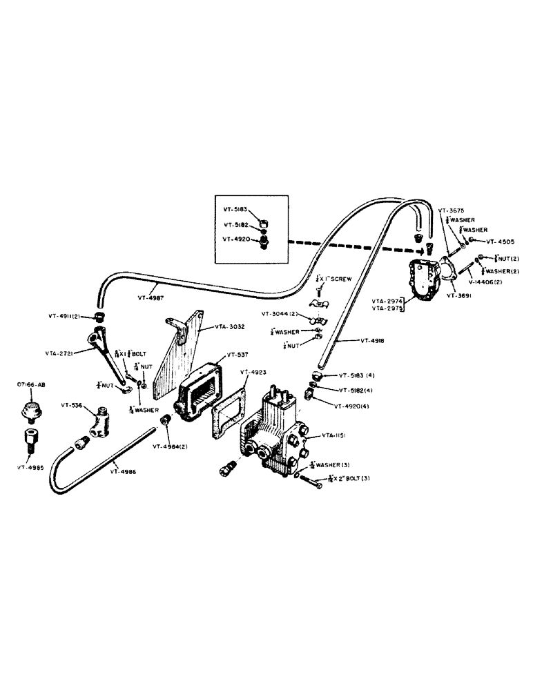Схема запчастей Case IH VAI-SERIES - (094) - HYDRAULIC PUMP AND LINES WITH DOUBLE ACTING CONTROL, TRACTORS BEFORE NO.5159895 (08) - HYDRAULICS