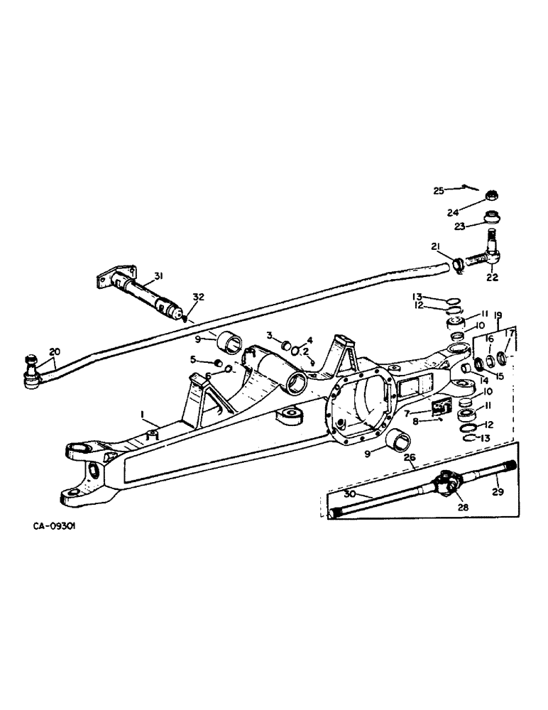 Схема запчастей Case IH 584 - (07-59) - AXLE HOUSING, UNIVERSAL SHAFT, ALL WHEEL DRIVE, ZF AXLE (04) - Drive Train