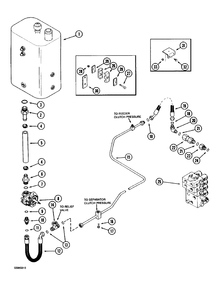 Схема запчастей Case IH 1670 - (8-14) - HEADER LIFT SUPPLY SYSTEM (07) - HYDRAULICS