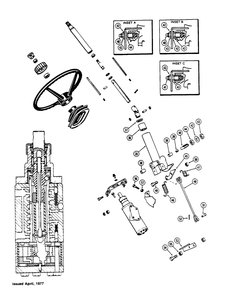 Схема запчастей Case IH 1175 - (079A) - ADJUSTABLE STEERING COLUMN (05) - STEERING