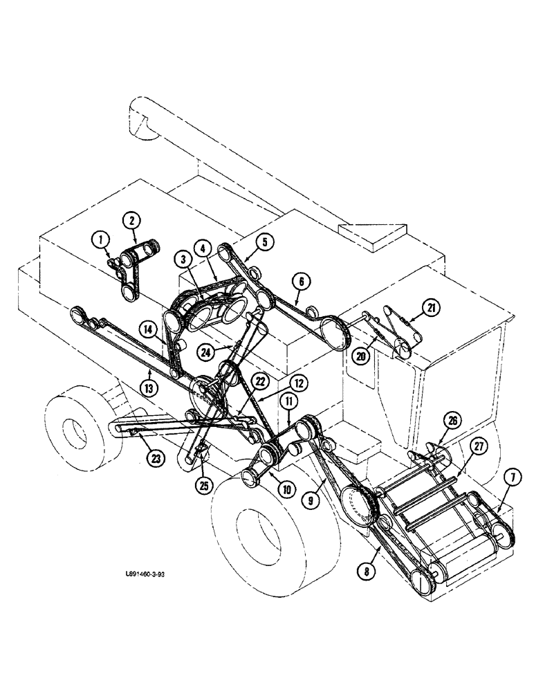 Схема запчастей Case IH 1680 - (1-010) - PICTORIAL INDEX, BELTS, CHAINS (00) - PICTORIAL INDEX