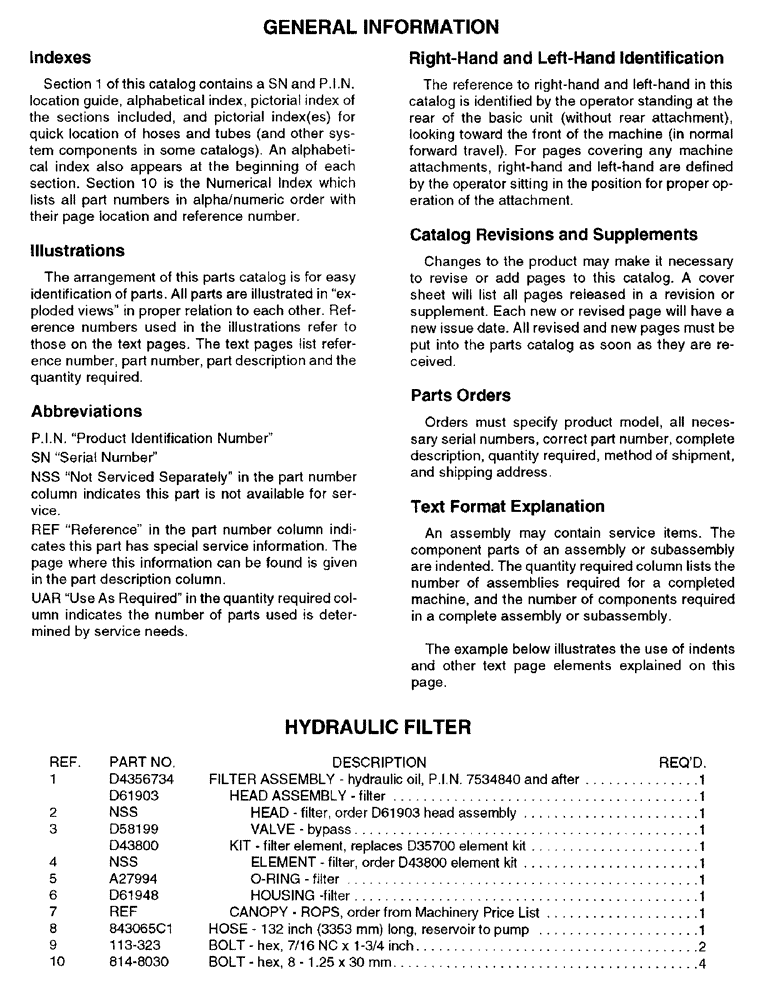 Схема запчастей Case IH 600 - (1-02) - GENERAL INFORMATION (00) - PICTORIAL INDEX