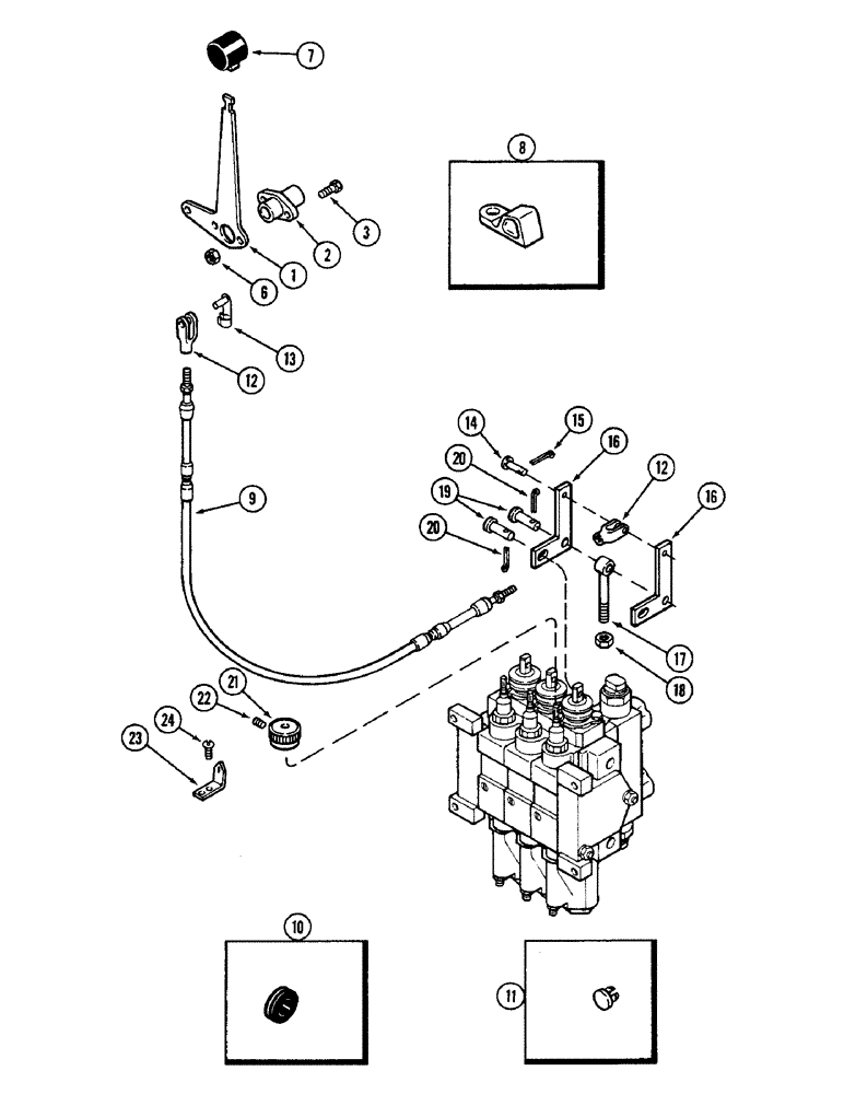 Схема запчастей Case IH 2090 - (8-414) - REMOTE HYDRAULICS, REMOTE ATTACHMENT, NUMBER THREE CIRCUIT, WITH LOCKOUT (08) - HYDRAULICS