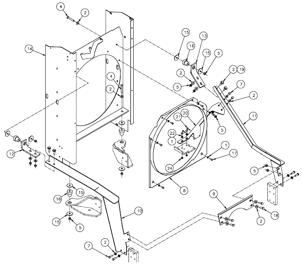 Схема запчастей Case IH SPX3310 - (03-042) - SHROUD MOUNTING GROUP (01) - ENGINE