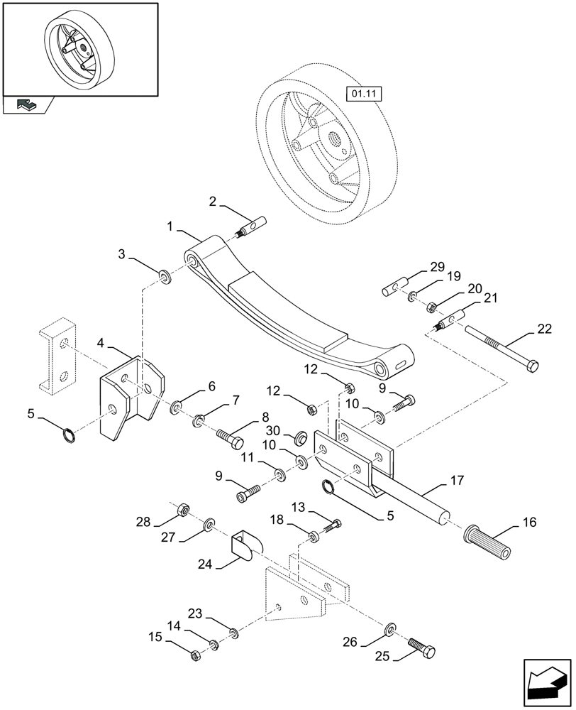 Схема запчастей Case IH LBX332P - (01.12[01]) - FLYWHEEL BRAKE - C443 (01) - POWER TAKE OFF