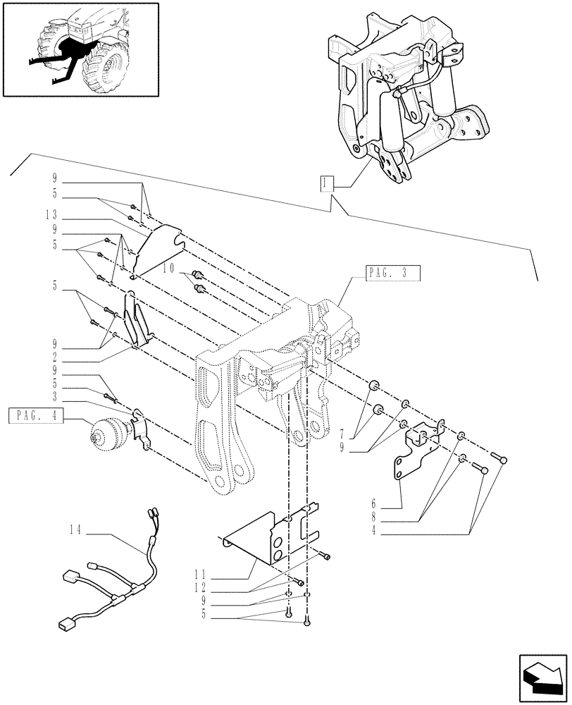 Схема запчастей Case IH PUMA 195 - (1.81.9[05]) - (VAR.087-088) FRONT HPL FOR REAR REMOTES LESS PTO, LESS AUX. COUPLERS - BRACKETS - D5688 - C6726 (07) - HYDRAULIC SYSTEM