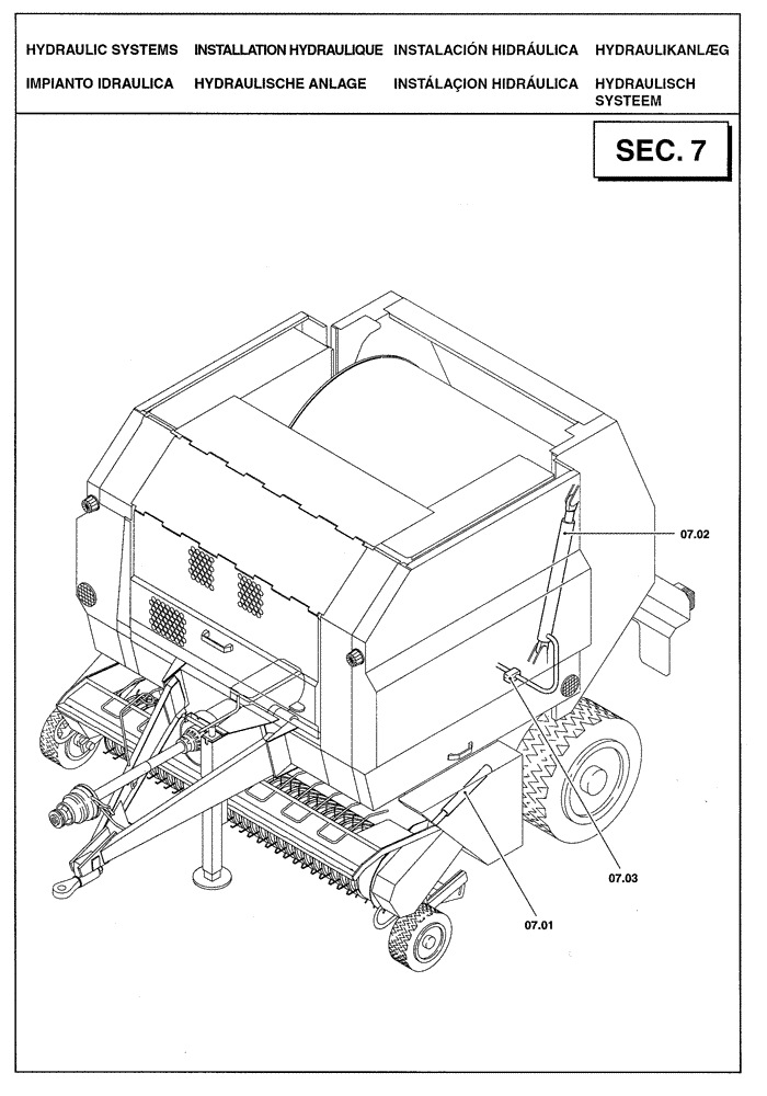 Схема запчастей Case IH RBX341 - (0.0023[01]) - SECTION LIST 7 - HYDRAULIC SYSTEMS (00) - GENERAL