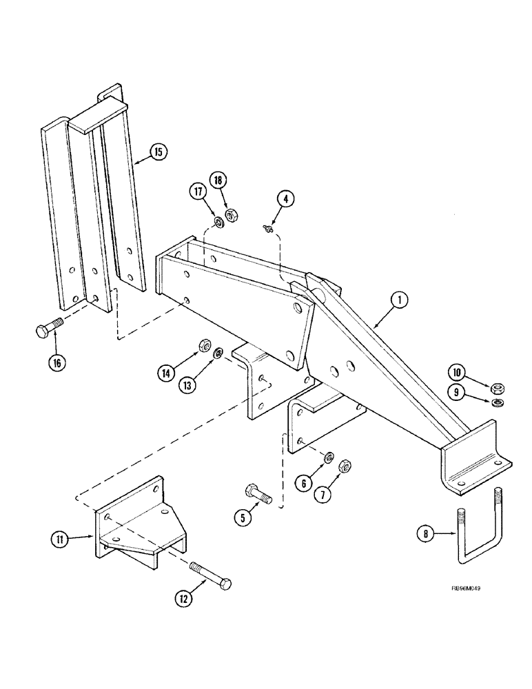 Схема запчастей Case IH 5800 - (9-32) - FRONT WING LIFT HINGE, FLAT FOLD - RIGID, 19 FOOT THROUGH 23 (09) - CHASSIS/ATTACHMENTS
