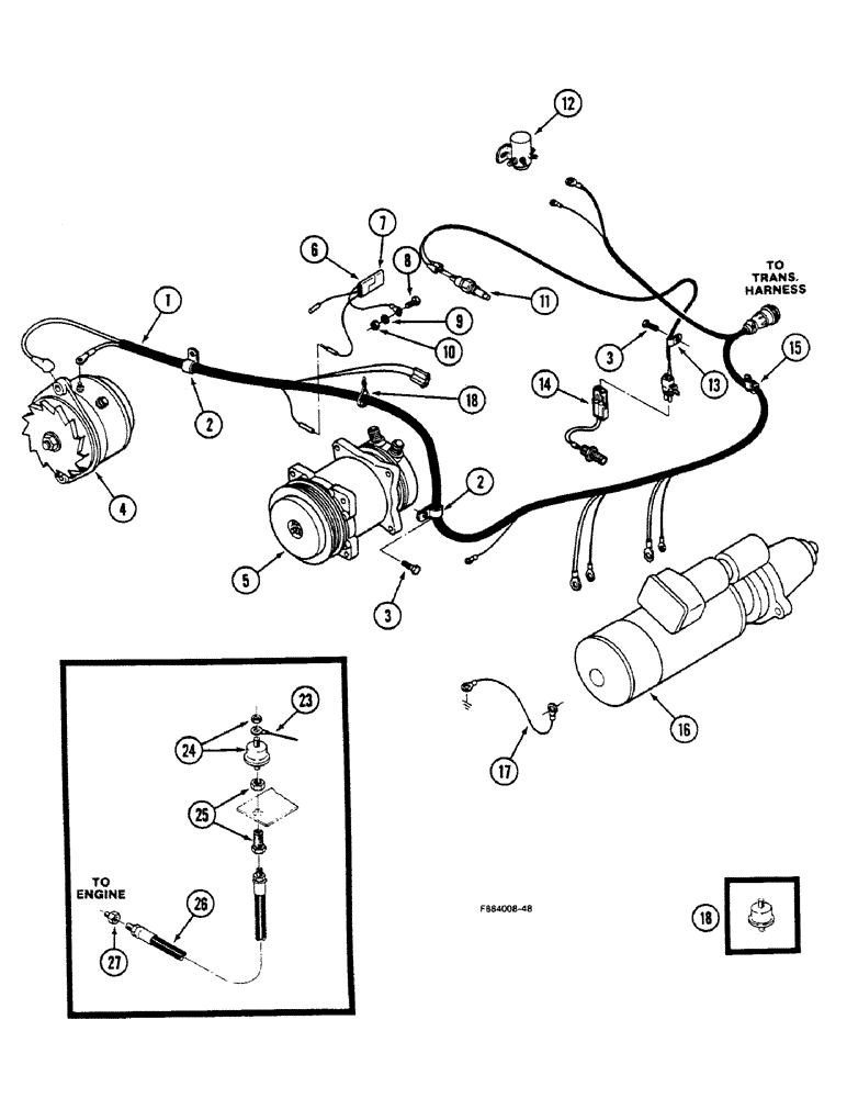 Схема запчастей Case IH 9150 - (4-16) - ENGINE HARNESS, L-10 ENGINE (04) - ELECTRICAL SYSTEMS