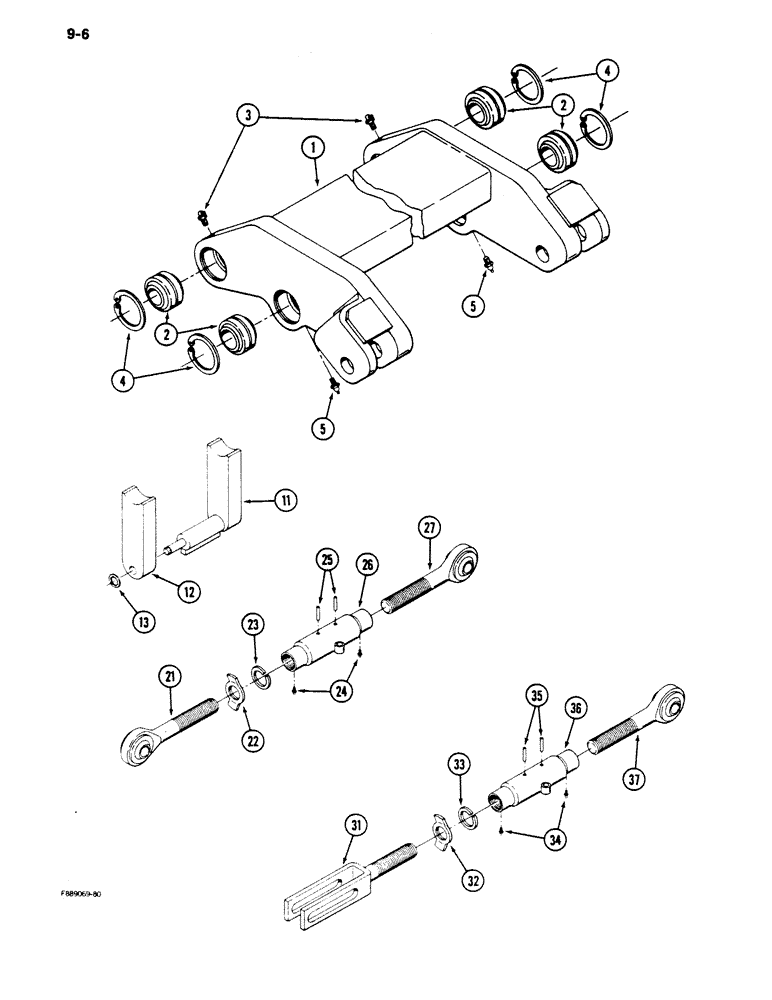 Схема запчастей Case IH 9180 - (9-06) - HITCH COMPONENTS (09) - CHASSIS/ATTACHMENTS