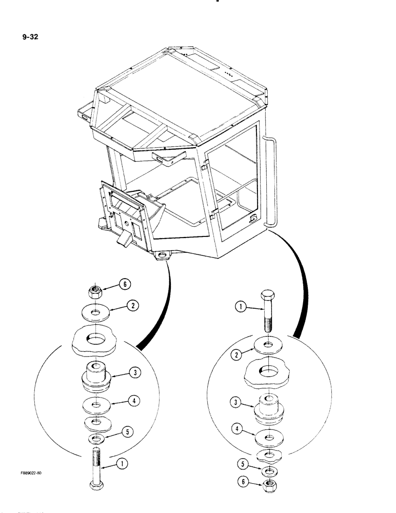 Схема запчастей Case IH STEIGER - (9-032) - MOUNTS, CAB AND ROPS (09) - CHASSIS/ATTACHMENTS