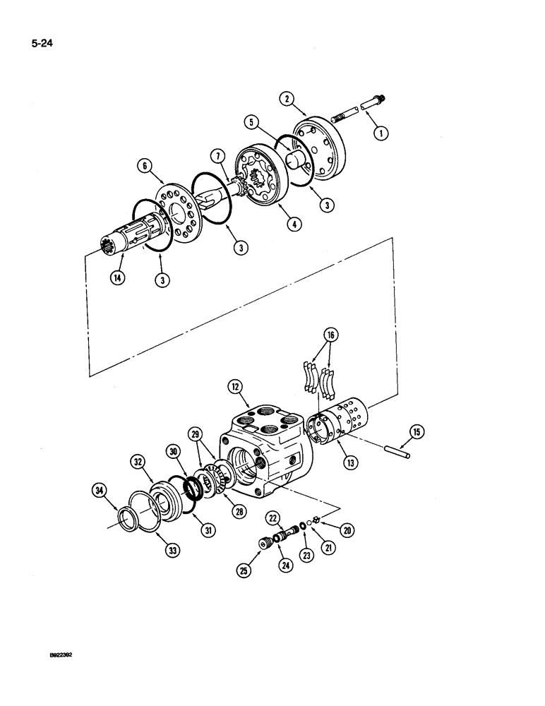 Схема запчастей Case IH 9240 - (5-024) - STEERING CONTROL VALVE, 9240 AND 9260 TRACTOR (05) - STEERING