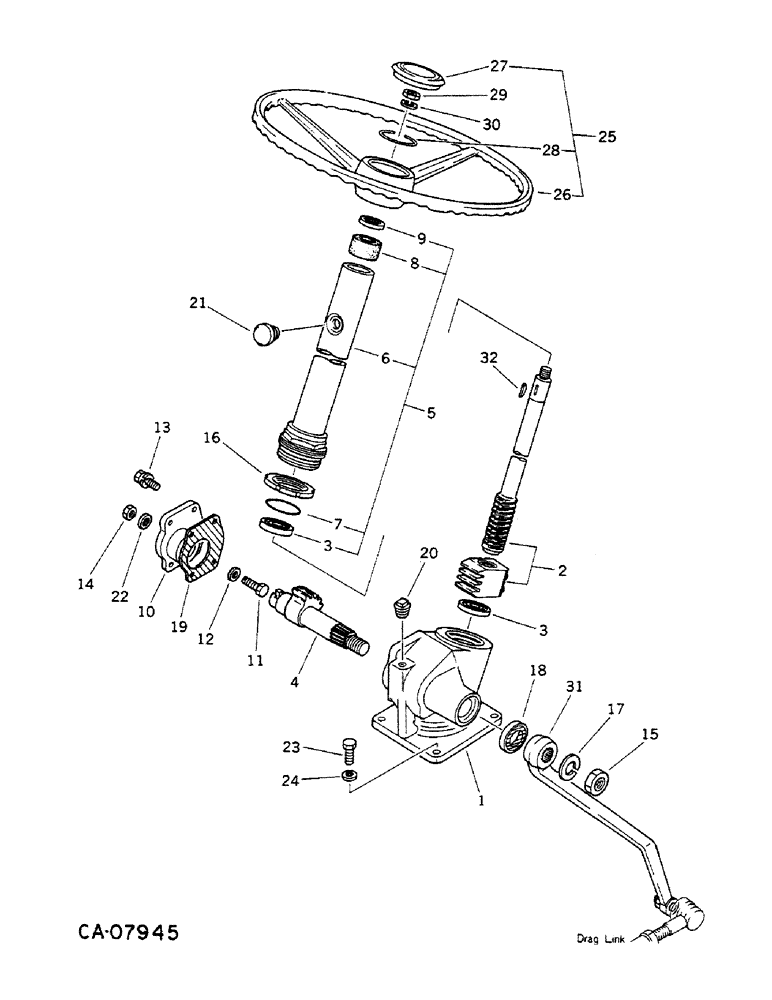 Схема запчастей Case IH 284 - (05-08) - STEERING, STEERING WHEEL AND GEAR BOX, DIESEL ENGINE TRACTORS WITH ALL WHEEL DRIVE (04) - STEERING