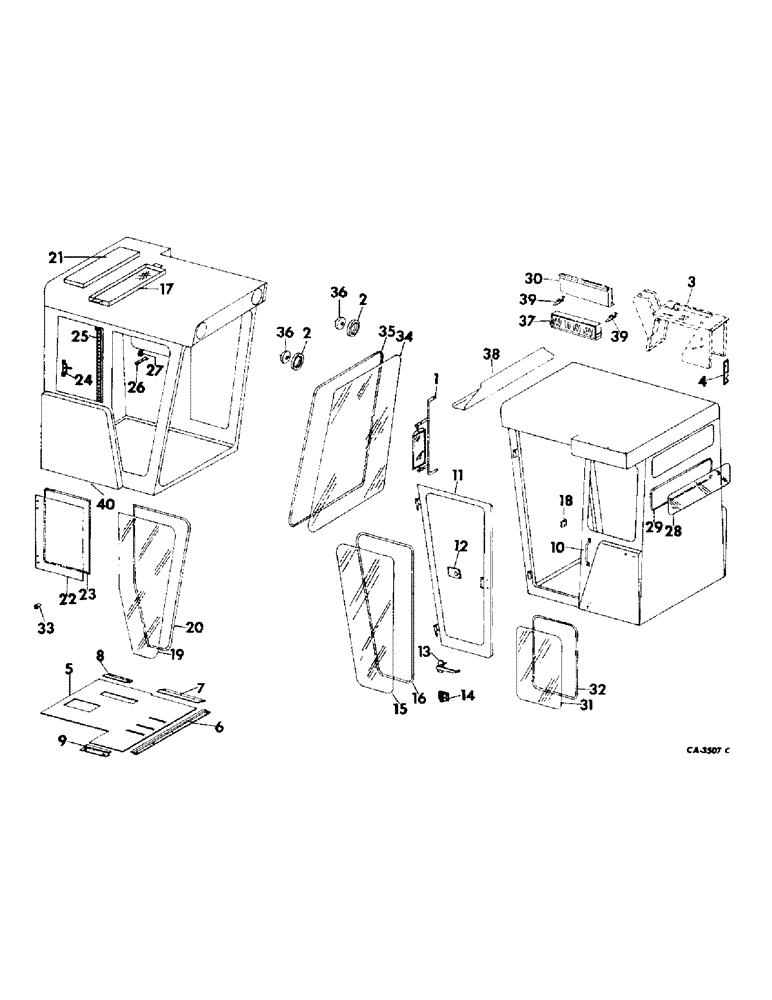 Схема запчастей Case IH 915 - (13-08) - SUPERSTRUCTURE, OPERATORS CAB (05) - SUPERSTRUCTURE