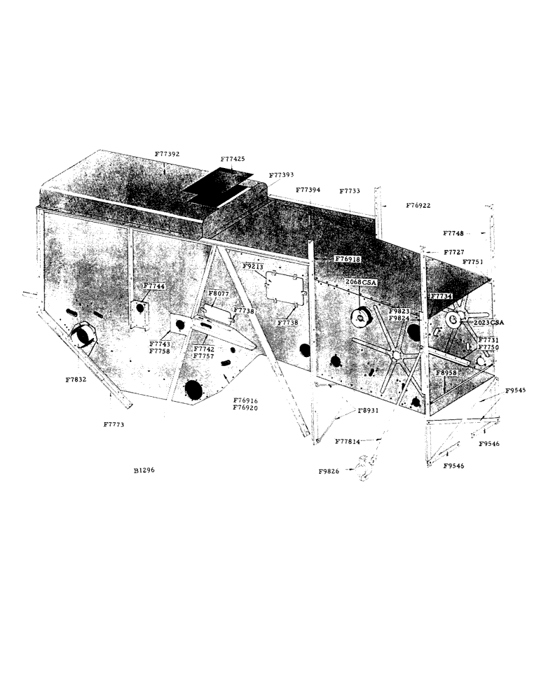 Схема запчастей Case IH 800 - (124) - FRONT SIDES AND DECK (90) - PLATFORM, CAB, BODYWORK AND DECALS