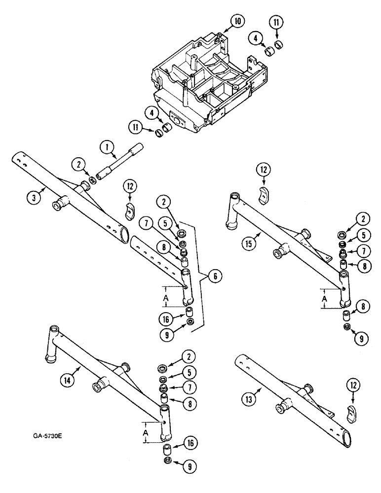 Схема запчастей Case IH 633 - (5-274) - FRONT AXLE (05) - STEERING