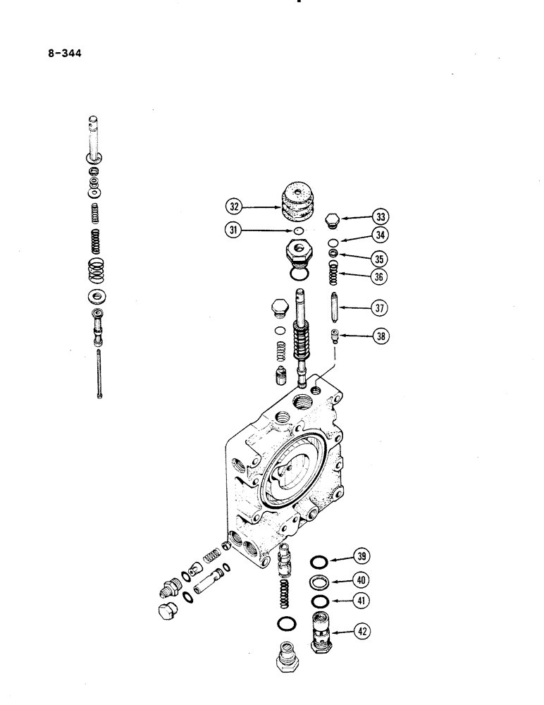 Схема запчастей Case IH 485 - (8-344) - MULTIPLE CONTROL VALVE (CONTD) (08) - HYDRAULICS