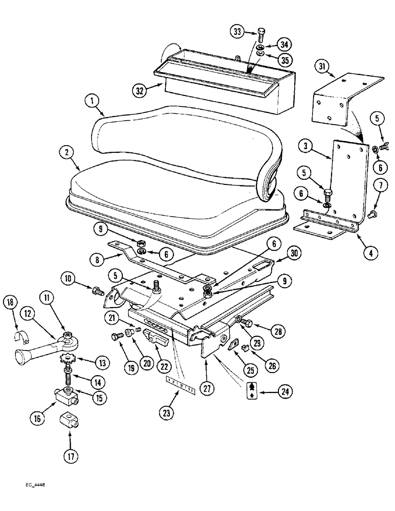 Схема запчастей Case IH 3230 - (9-080) - SUSPENSION SEAT, TRACTOR WITHOUT CAB (09) - CHASSIS/ATTACHMENTS
