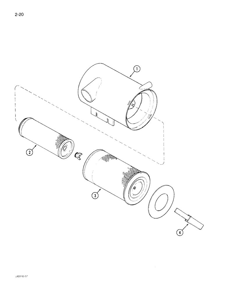 Схема запчастей Case IH 1822 - (2-20) - AIR CLEANER ASSEMBLY 6TA-590 AND 6TA-830 ENGINES (01) - ENGINE