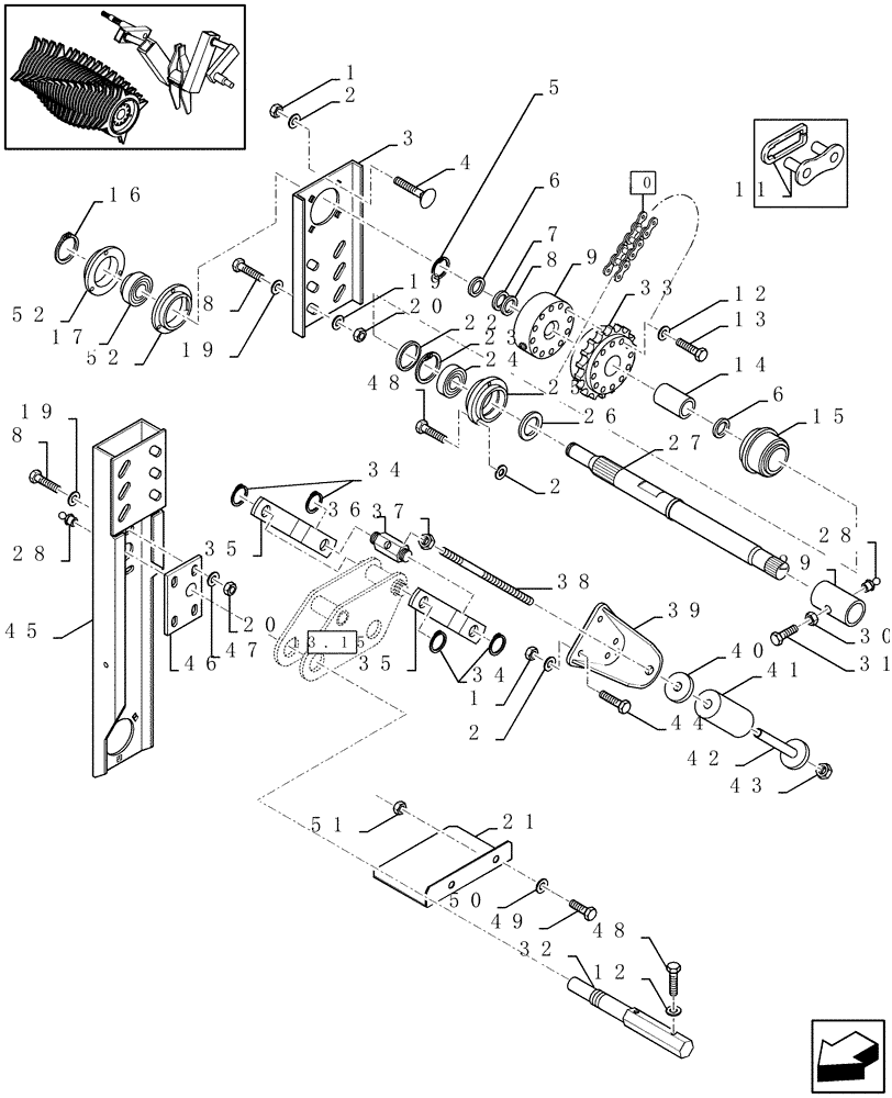 Схема запчастей Case IH LBX421R - (13.14[01]) - ROTOR DRIVE (13) - FEEDER