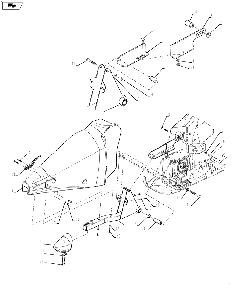 Схема запчастей Case IH 3020-20 - (58.131.01[01]) - DIVIDER ASSEMBLY, LEFT HAND (58) - ATTACHMENTS/HEADERS