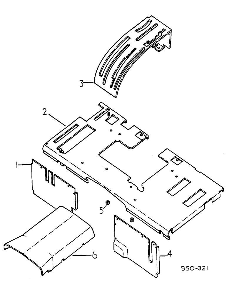 Схема запчастей Case IH 585 - (13-008) - REAR PANELS, SYNCHROMESH, 585 SLOW AND FAST SPEED (05) - SUPERSTRUCTURE
