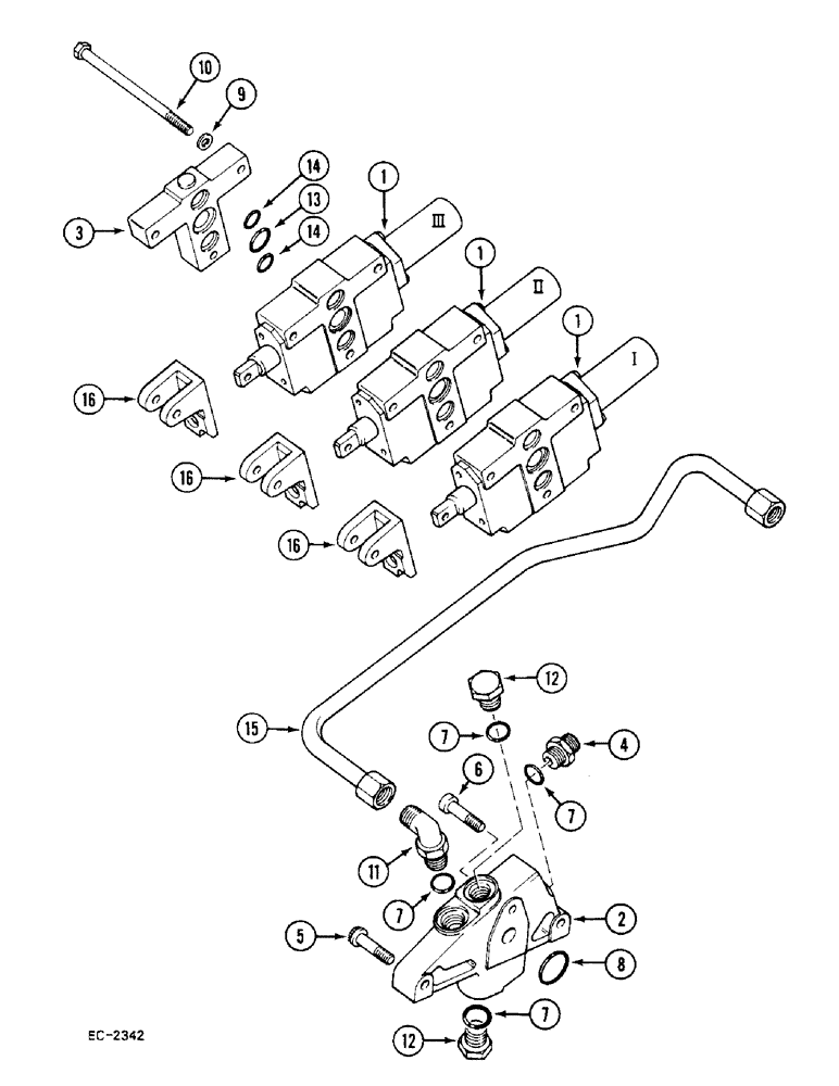 Схема запчастей Case IH 248 - (8-670) - AUXILIARY VALVES - "BOSCH" (08) - HYDRAULICS
