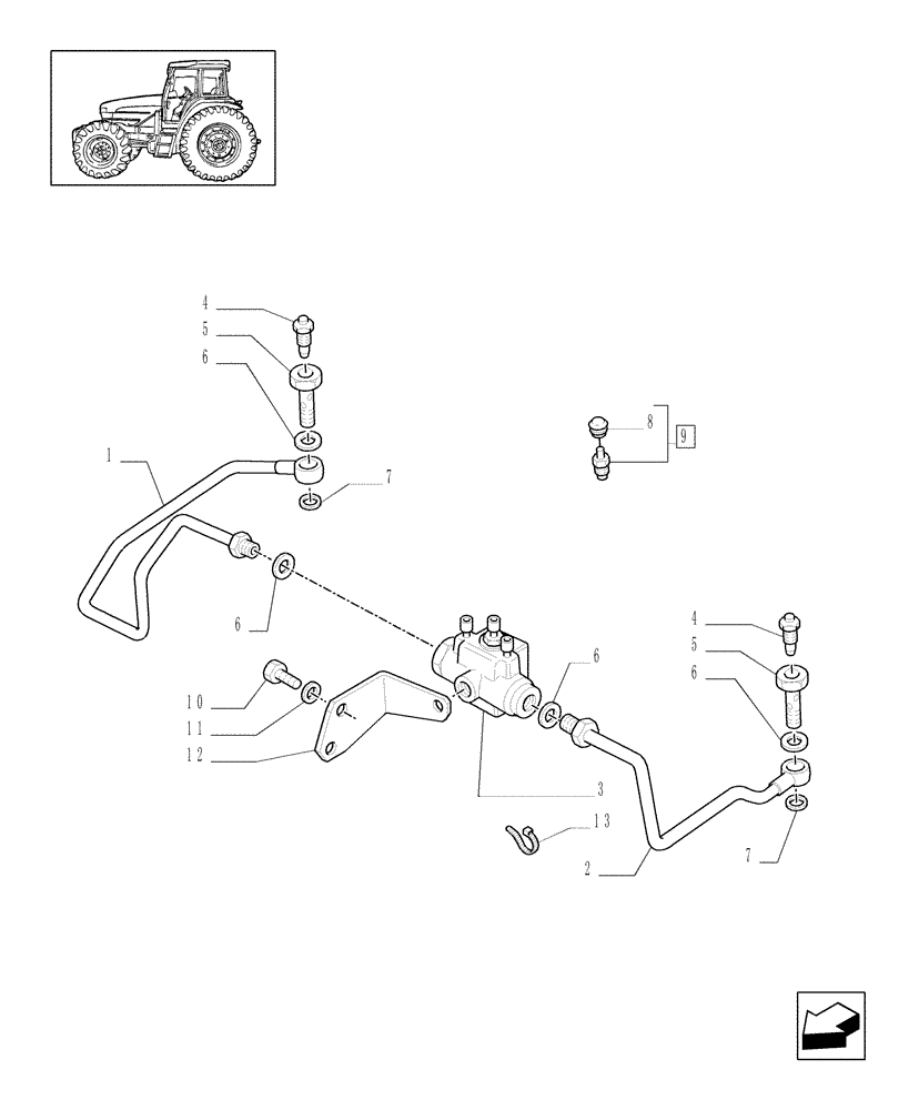 Схема запчастей Case IH MXM155 - (1.82.713/07[01]) - (VAR.396) BRAKING SYSTEM VALVE (07) - HYDRAULIC SYSTEM