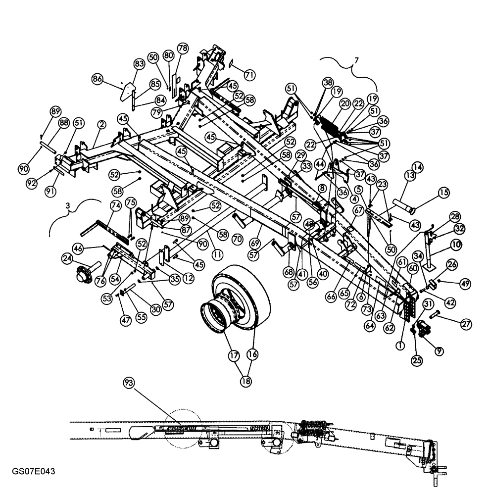 Схема запчастей Case IH 9300 - (39.100.01) - MAIN FRAME ASSEMBLY (09) - CHASSIS/ATTACHMENTS