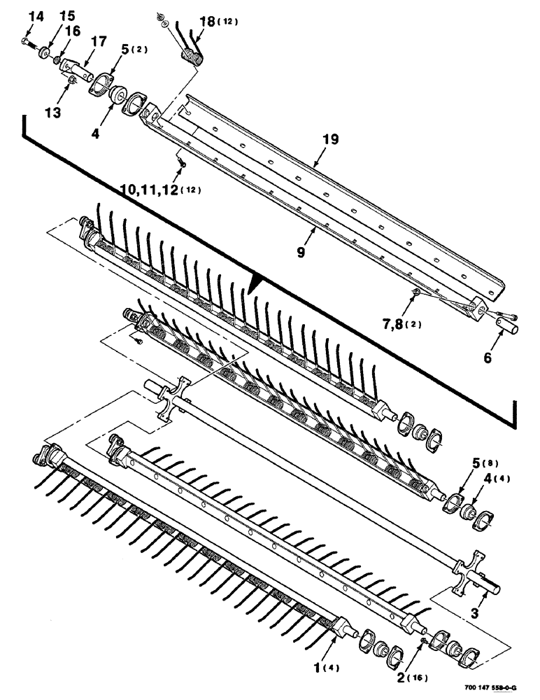 Схема запчастей Case IH 8435 - (3-08) - PICKUP ROTOR ASSEMBLY, SERIAL NUMBER CFH0124401 AND LATER Pickup