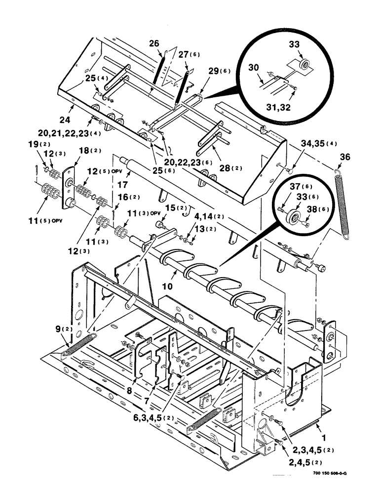 Схема запчастей Case IH 8590 - (06-08) - KNOTTER FRAME ASSEMBLY, S.N. CFH0139500 AND LATER (14) - BALE CHAMBER