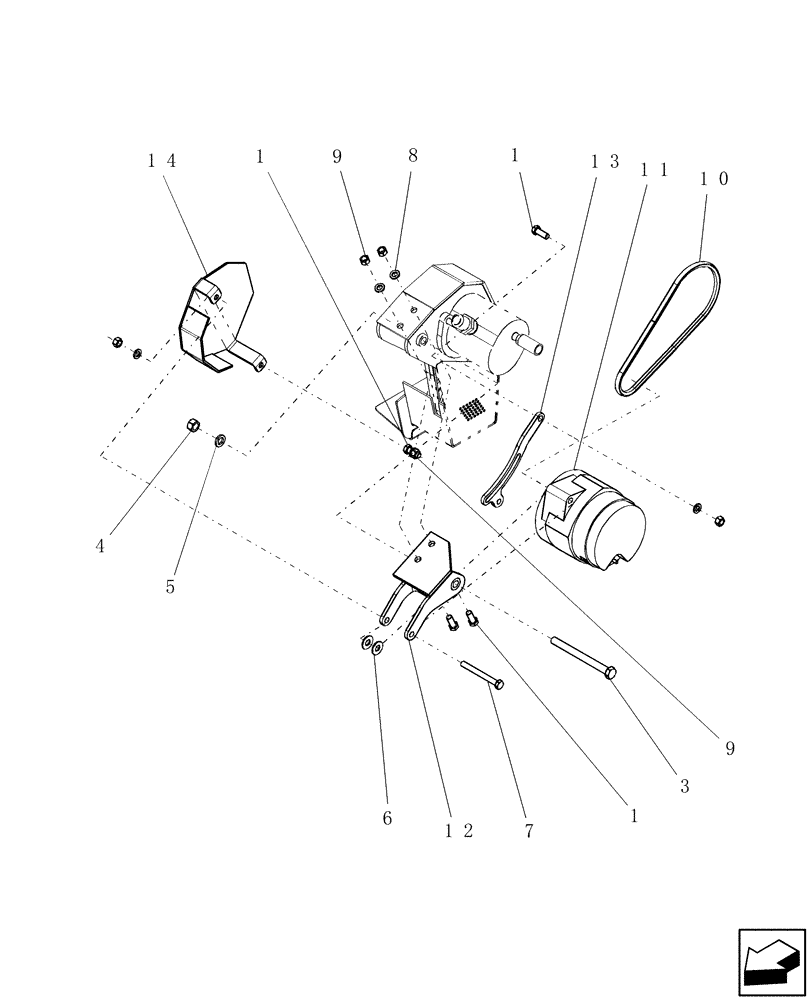 Схема запчастей Case IH ADX2230 - (L.10.D[03]) - SINGLE FAN ALTERNATOR ASSEMBLY L - Field Processing