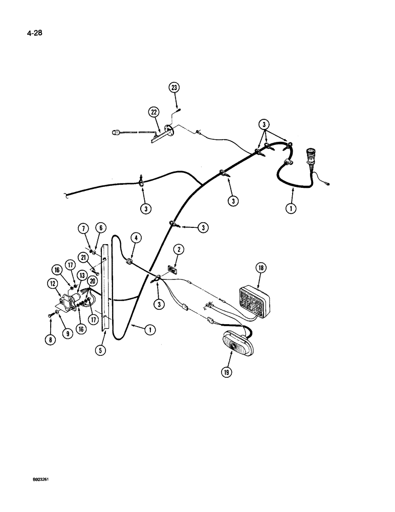 Схема запчастей Case IH 9250 - (4-028) - REAR FRAME HARNESS, 9250 TRACTOR (04) - ELECTRICAL SYSTEMS