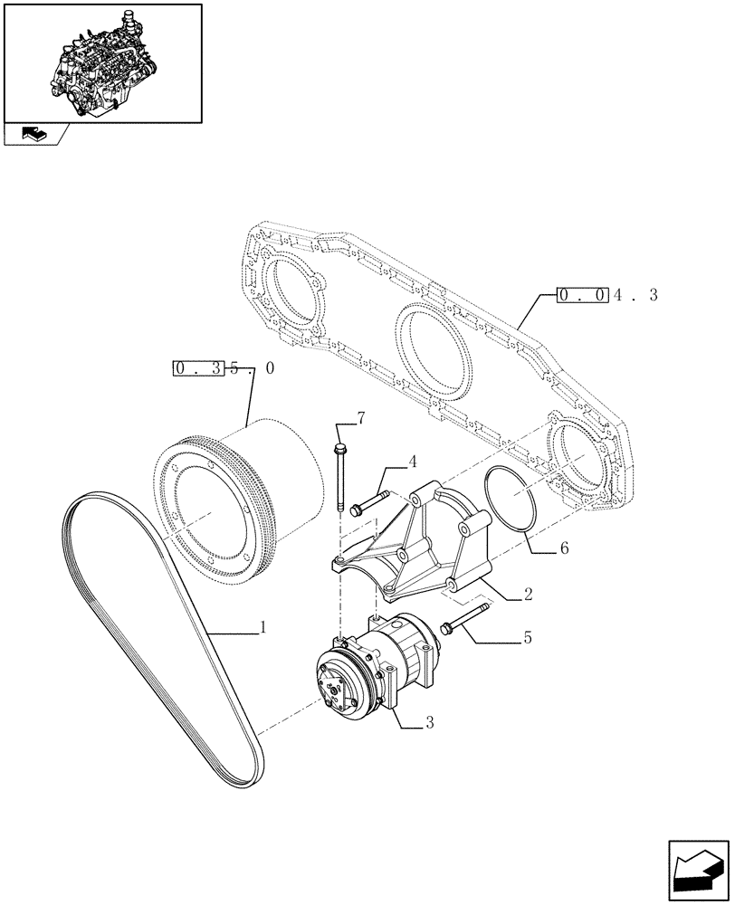 Схема запчастей Case IH FVAE2884X B200 - (0.39.0) - COMPRESSOR AIR CONDITIONING (504115146) 
