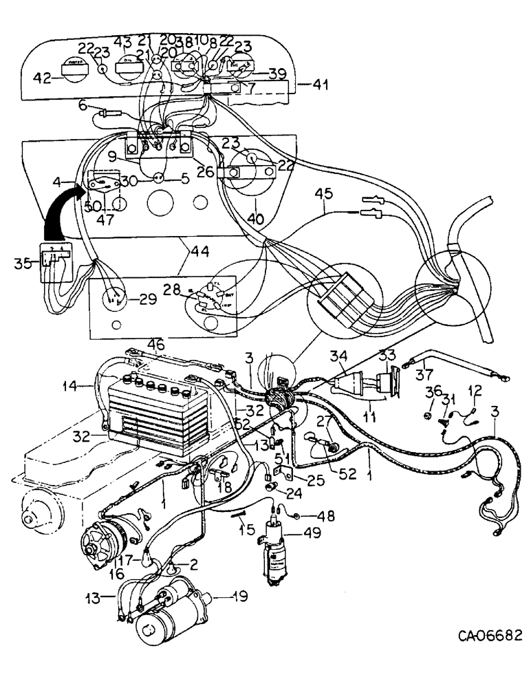 Схема запчастей Case IH 574 - (08-20) - ELECTRICAL, BASIC DIESEL ENGINE TRACTOR WIRING, 574 TRACTORS WITH SERIAL NO. 114909 AND ABOVE (06) - ELECTRICAL