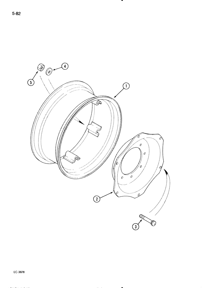 Схема запчастей Case IH 595 - (5-82) - FRONT WHEELS, "CAN - AM" (05) - STEERING