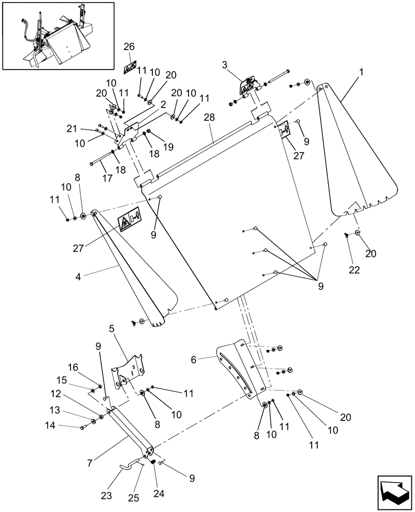 Схема запчастей Case IH 9120 - (88.230.17) - SPREADER CHUTE, WINDROW (88) - ACCESSORIES