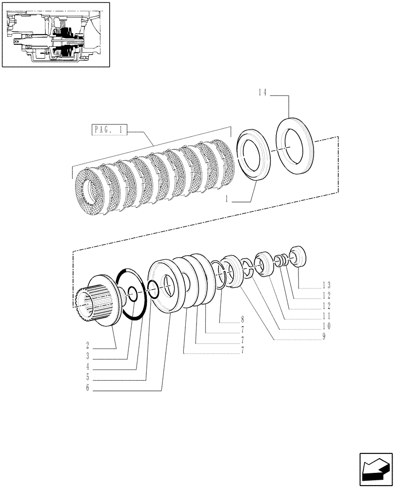 Схема запчастей Case IH MXM120 - (1.33.3[02]) - START HYDRAULIC CLUTCH (4WD) (04) - FRONT AXLE & STEERING