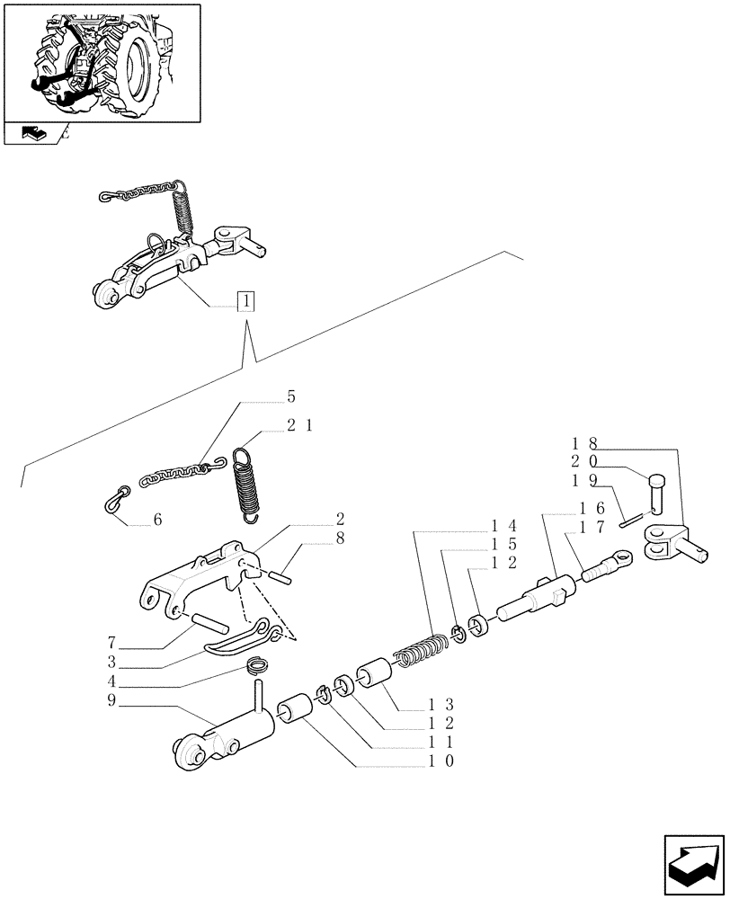 Схема запчастей Case IH PUMA 140 - (1.89.9/02A) - AUTOMATIC LINKAGE STABILIZER - BREAKDOWN (09) - IMPLEMENT LIFT